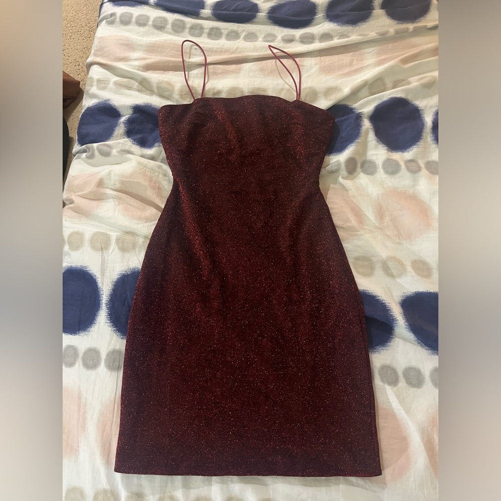 Princess Polly Sparkling Burgundy Mini Dress